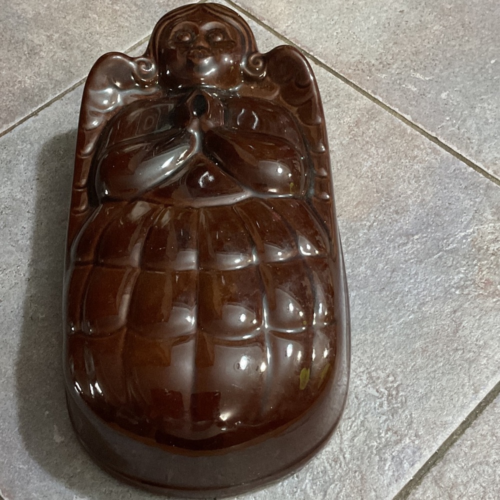 Vintage Brown Ceramic Angelcake pan mobile made in West Germany.